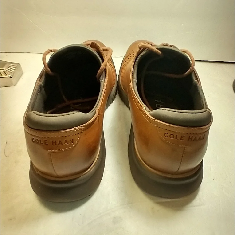 Cole Haan 2.Zerogrand Laser British Tan Wingtip Oxford Shoes Men’s sz 10.5M. - Picture 5 of 12
